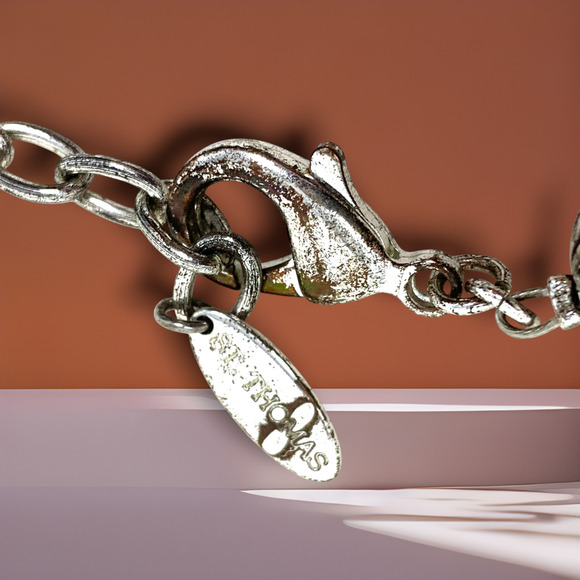 Vintage St. Thomas Silver Tone Multi Disc Textured Circle Statement Necklace - Picture 4 of 9